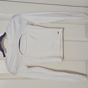Hollister White Long Sleeve Crop Top